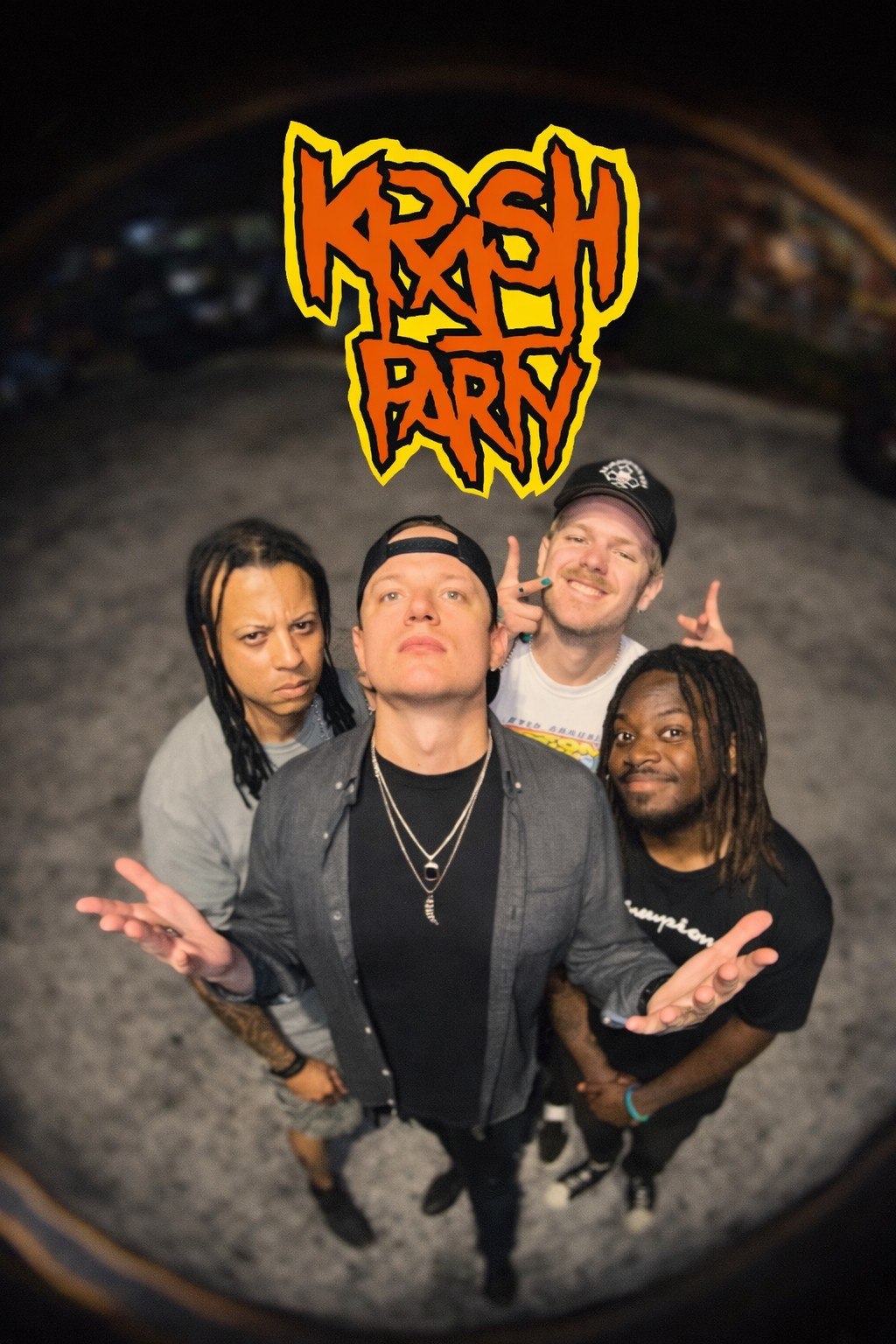 Krash Party original promotional portrait with band logo